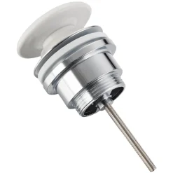 Bonde de lavabo en laiton Click-Clack modèle D universelle pour lavabo 1/4 de pouce avec tête en céramique blanche^Balneo Sale