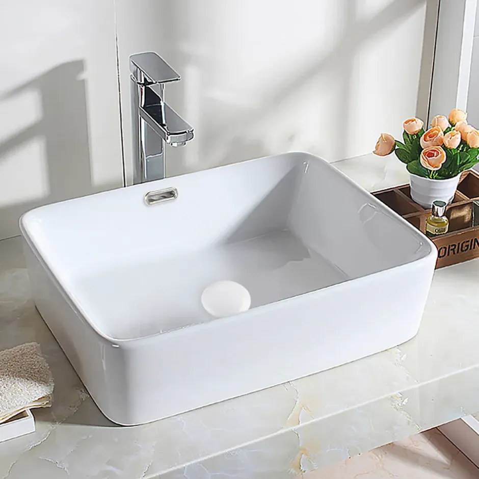 Bonde de lavabo en laiton Click-Clack modèle D universelle pour lavabo 1/4 de pouce avec tête en céramique blanche^Balneo Sale