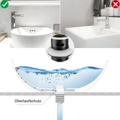 Bonde de Lavabo Pop Up en Laiton Universel AntiBlocage G 1-1/4"-Auralum Max Hot