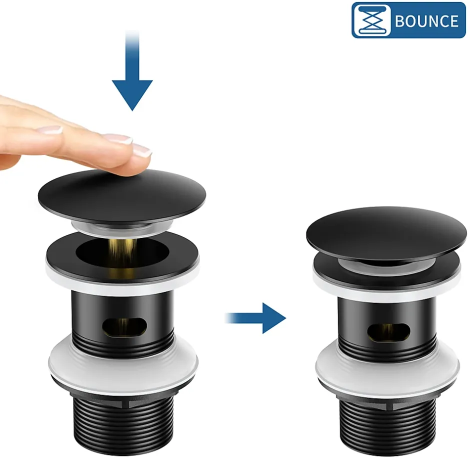 Bonde de Lavabo Pop Up en Laiton Universel AntiBlocage G 1-1/4"^Auralum Max Clearance