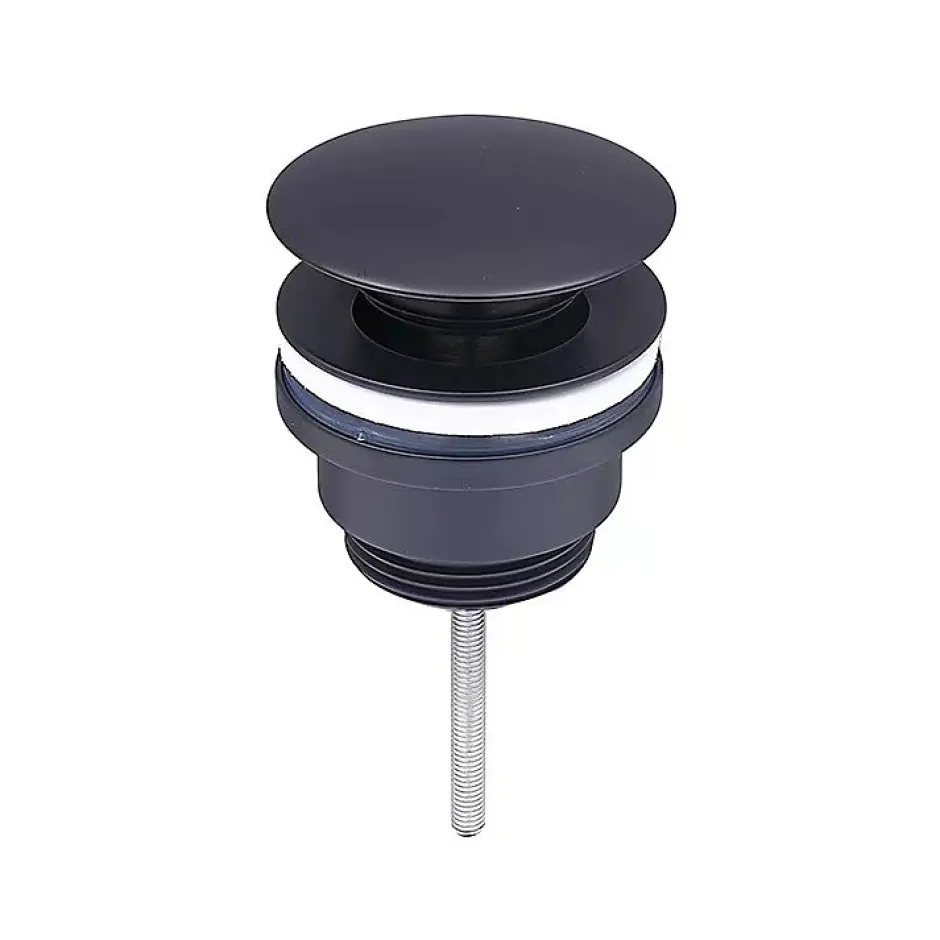 Bonde de lavabo, vasque, evier universelle noir sans trop plein, Bonde Pop Up (push-up) Automatique LuxuryBain-Luxury Bain New