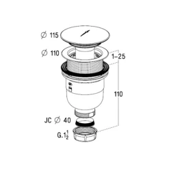 Bonde de receveur de douche sortie verticale 90 mm avec capot en ABS Chromé^Nicoll Sale