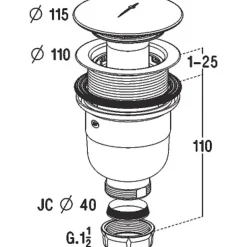 Bonde de receveur de douche sortie verticale 90 mm avec capot en ABS Chromé^Nicoll Sale