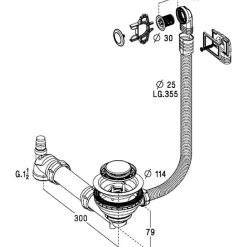 Bonde d'évier à panier - - Diamètre90mm - Matières recyclées - Tubulure gain de place-Nicoll Sale