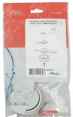 Bonde et vidage plastique pour évier grès à double paroi - Diamètre: 84 mm - Diamètre sortie: 1"1/2 - BLANC^Nicoll Discount