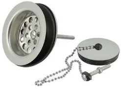 Bonde et vidage plastique pour évier grès à double paroi - Diamètre: 84 mm - Diamètre sortie: 1