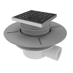 Bonde horizontale DINO pour receveurs à carreler avec grille en acier inoxydable^Stano