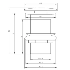 Bonde lavabo or brosse pour vasques sans trop-plein-Stano Hot