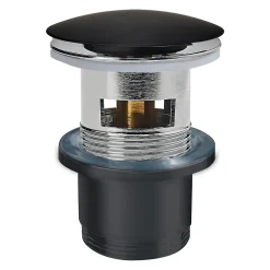 Bonde Quick-clac avec trop plein pour lavabo encastré Black Touch H. 73 à 92 mm x ø66 mm-Wirquin Hot