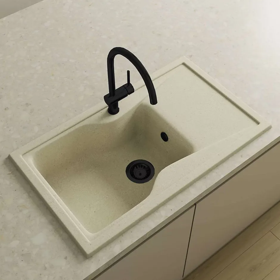 Bonde évier 1 cuve avec vidage manuel diamètre 90 mm couleur noir^Poalgi Clearance