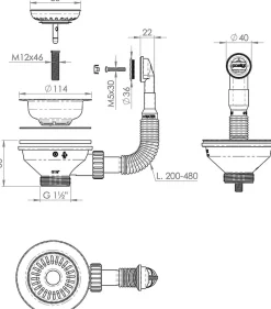 Bonde évier 1 cuve avec vidage manuel diamètre 90 mm couleur or-Poalgi Hot