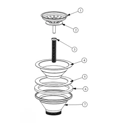 Bonde évier chromée pour évier sans trop plein-Vitra Clearance