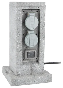 Borne de jardin extérieure 4 prises + 2 interrupteurs 5 m^Zenitech New