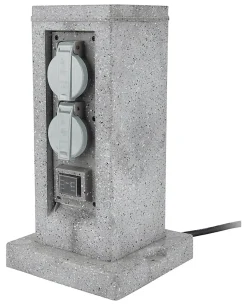 Borne de jardin extérieure 4 prises + 2 interrupteurs 5 m^Zenitech New