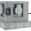 Borne de jardin extérieure 4 prises + 2 interrupteurs 5 m horizontal^Zenitech Hot