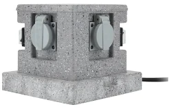 Borne de jardin extérieure 4 prises + 2 interrupteurs 5 m horizontal^Zenitech Hot