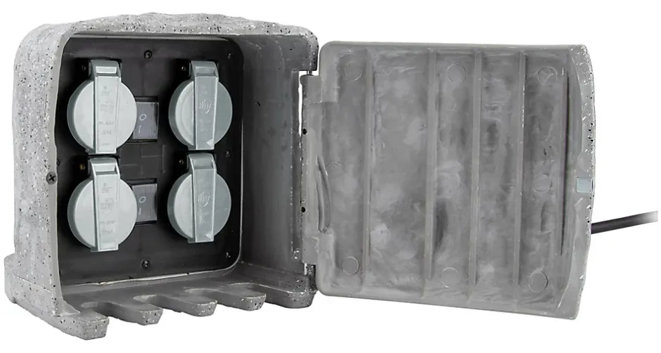 Borne de jardin extérieure 4 prises + 2 interrupteurs 1.5 m^Zenitech Clearance