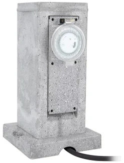 Borne de jardin extérieure 2 prises + programmateur 5 m-Zenitech Discount