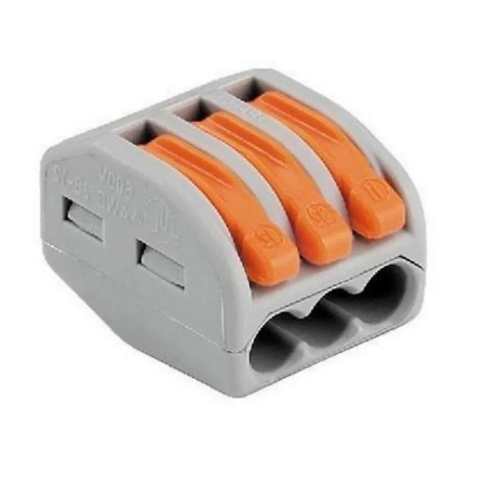 Borne de raccordement à levier 3 entrées avec serre câble (Pack de 20) --Silamp Clearance