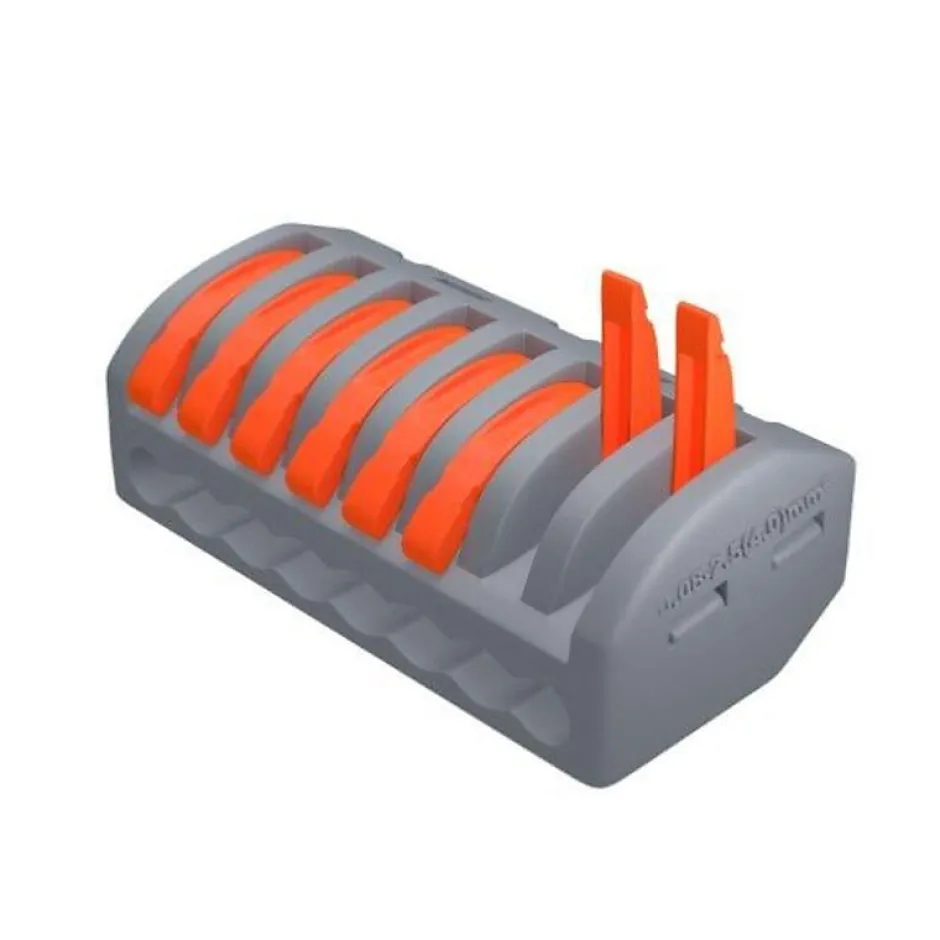 Borne de raccordement à levier 8 entrées avec serre câble -^Silamp