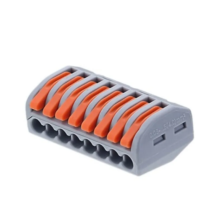 Borne de raccordement à levier 8 entrées avec serre câble -^Silamp