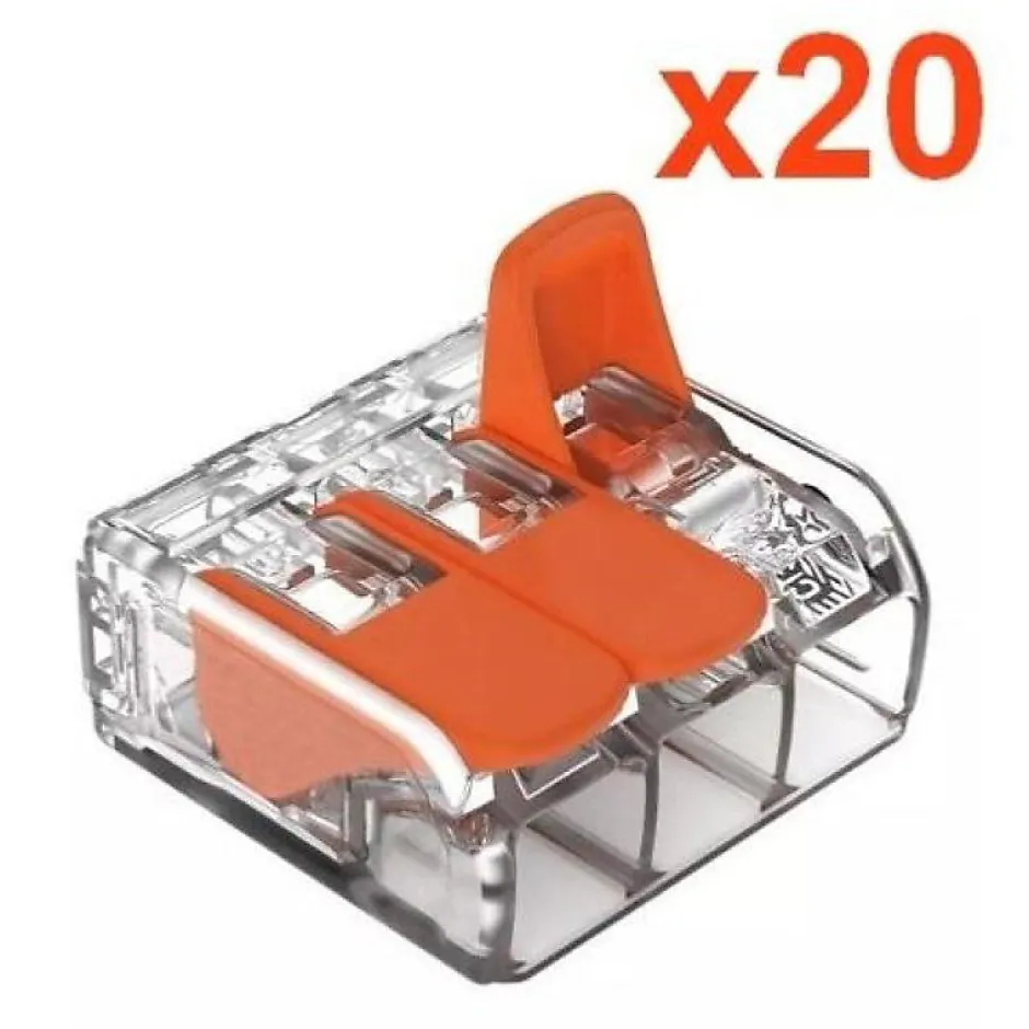 Borne de raccordement à levier 3 entrées (Pack de 20) --Silamp New