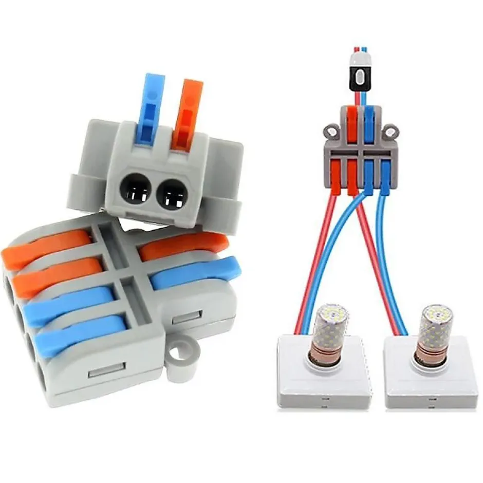 Borne de raccordement à levier 4 entrées / 2 sorties -^Silamp Online