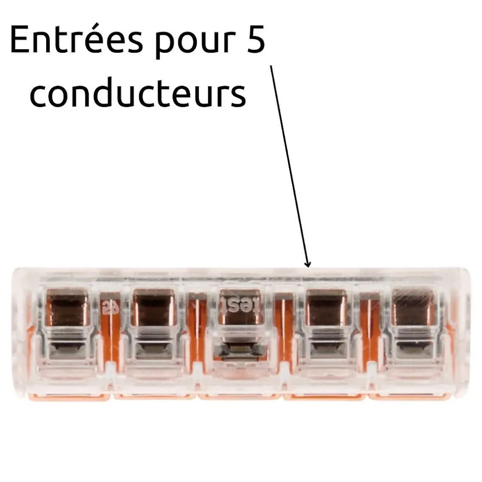 Borne de raccordement S221 5 conducteurs - leviers 4mm² -^Wago Sale