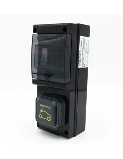 Borne De Recharge équipée D'une Prise Green'up Complète Avec Protections-Carré Rouge Best