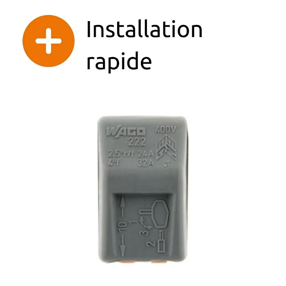 Borne rapide automatique à cliquet S222 - 2 entrées -^Wago Sale