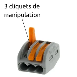 Borne rapide automatique à cliquet S222 - 3 entrées -^Wago Clearance