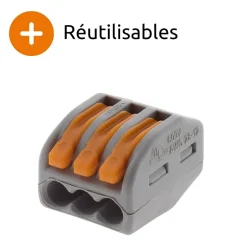 Borne rapide automatique à cliquet S222 - 3 entrées -^Wago Clearance