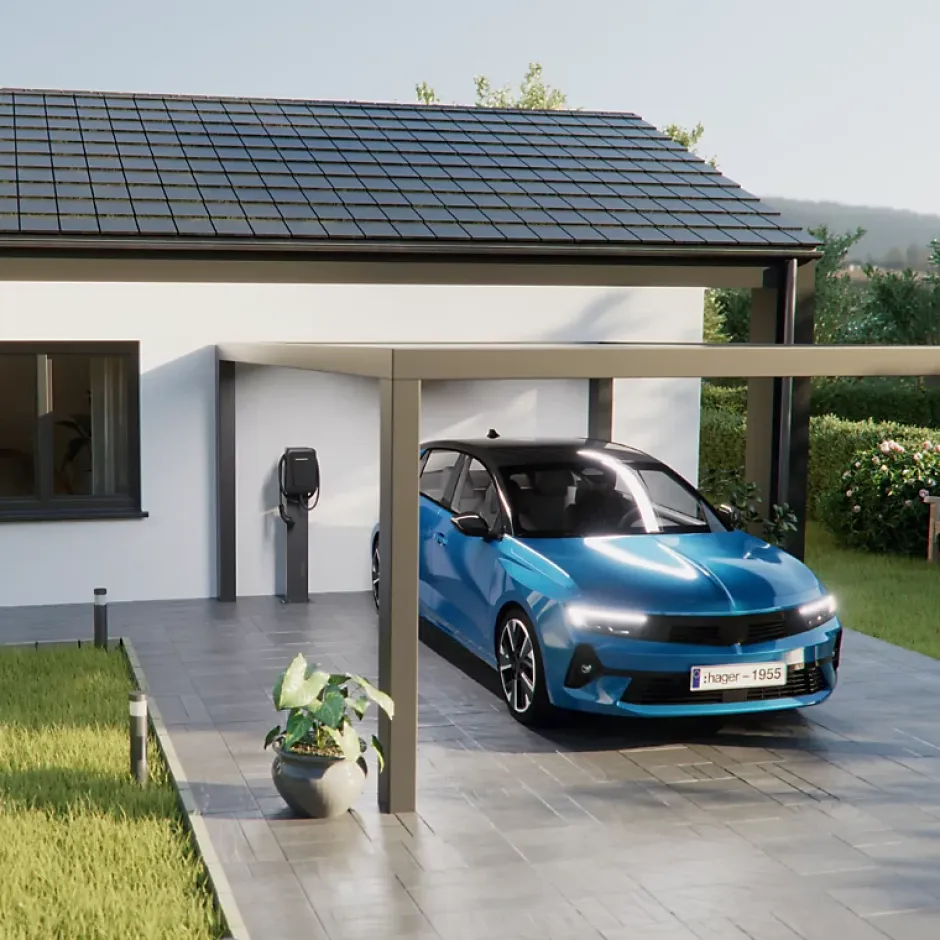 BORNE WITTY ONE 7KW PRISE T2S +TIC+ PROTECTIONS-Hager