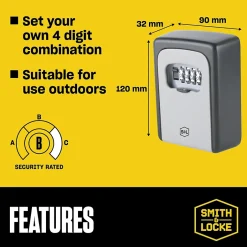 Boîte à clé sécurisée à combinaison programmable-Smith & Locke Outlet