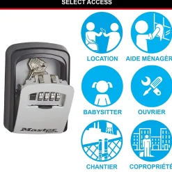 Boîte à clés sécurisée à combinaison programmable et fixation murale^Master Lock Outlet