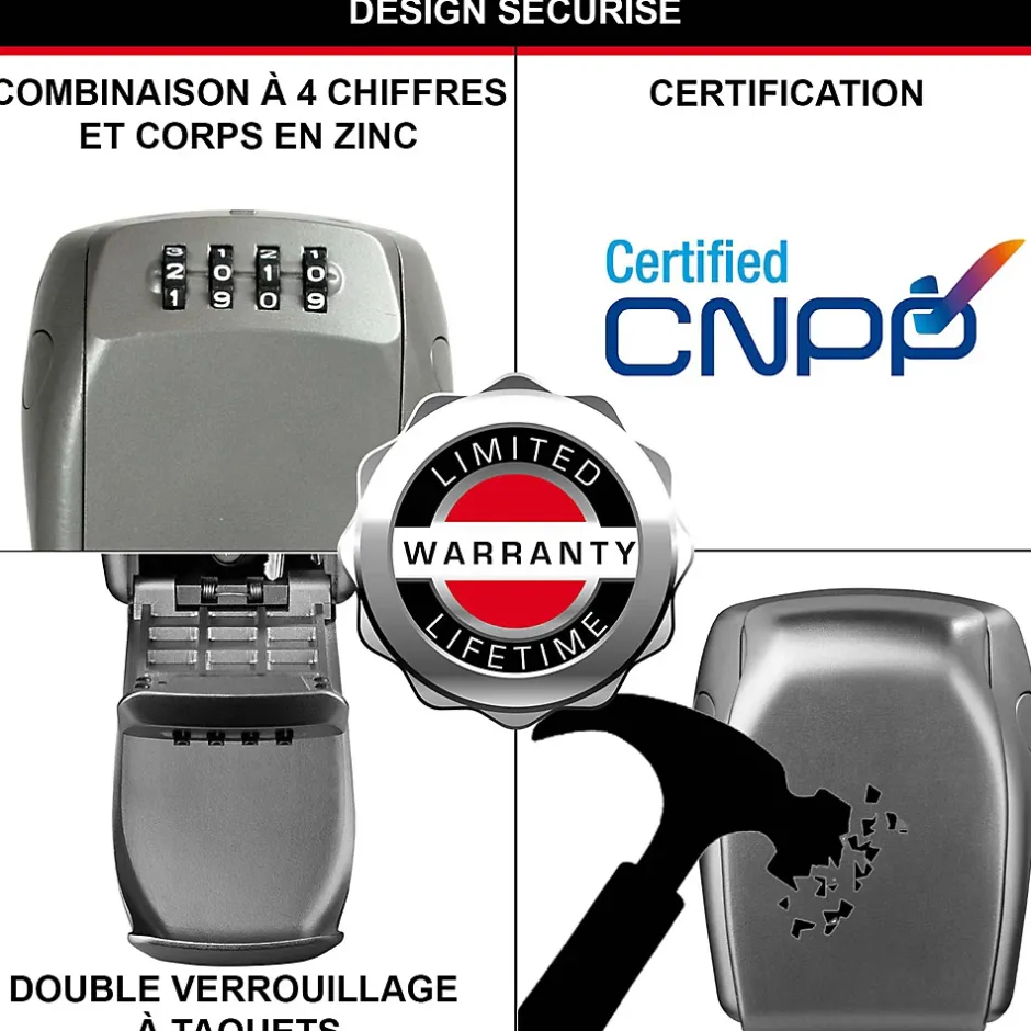 Boîte à clés sécurisée haute sécurité fixation murale^Master Lock Best