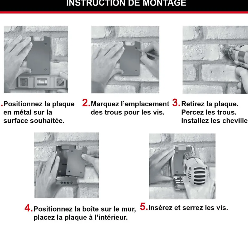 Boîte à clés sécurisée haute sécurité fixation murale^Master Lock Best