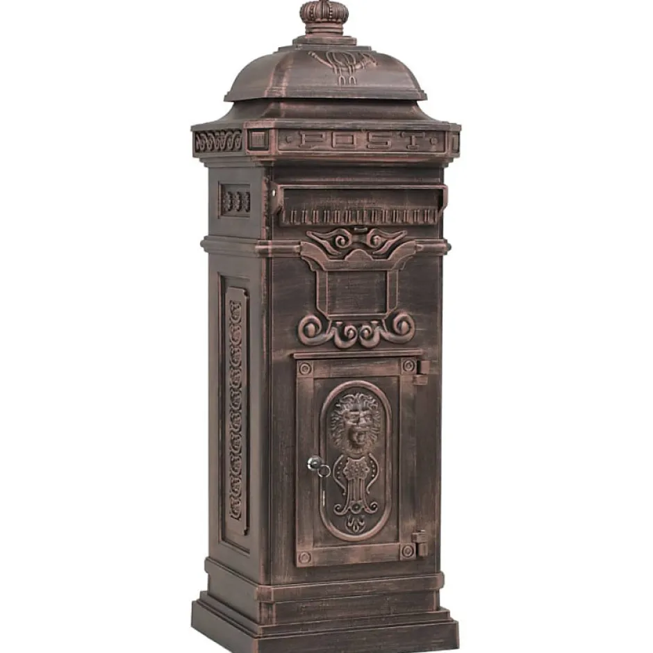 Boîte aux lettres à pilier Aluminium Vintage Bronze antirouille-Vidaxl Discount