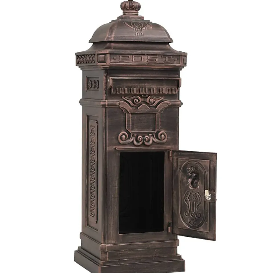 Boîte aux lettres à pilier Aluminium Vintage Bronze antirouille-Vidaxl Discount