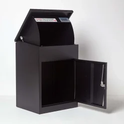 Boîte aux lettres 1 porte Boîte à colis Noire en acier^Smart Parcel Box