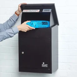 Boîte aux lettres 1 porte Boîte à colis Noire en acier^Smart Parcel Box
