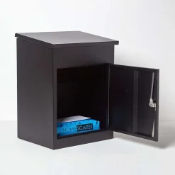 Boîte aux lettres 1 porte Boîte à colis Noire en acier^Smart Parcel Box