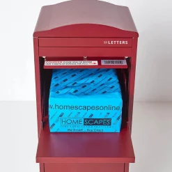 Boîte aux lettres 1 porte Boîte à colis Large Bordeaux en acier^Smart Parcel Box