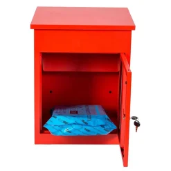 Boîte aux lettres 1 porte Boîte à colis Rouge en acier^Smart Parcel Box Outlet
