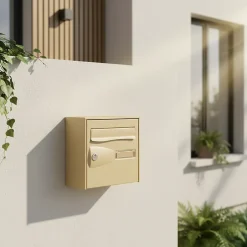 Boîte aux lettres 1 porte Beige faible profondeur-Diall Hot