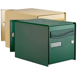 Boîte aux lettres 2 portes Lys Vert acier résistant à la rouille- New