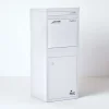 Boîte aux lettres 2 portes Boîte à colis Large Blanc en acier-Smart Parcel Box Online