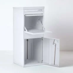 Boîte aux lettres 2 portes Boîte à colis Large Blanc en acier-Smart Parcel Box Online