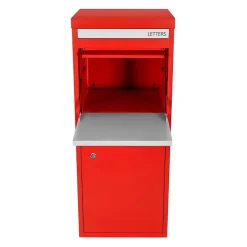 Boîte aux lettres 2 portes Boîte à colis Large Rouge en acier^Smart Parcel Box Outlet