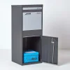 Boîte aux lettres 2 portes Boîte à colis Large Gris foncé en acier-Smart Parcel Box